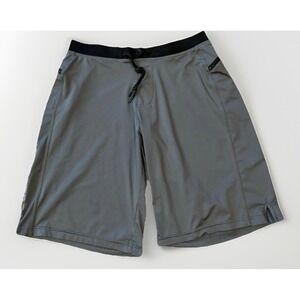 Hylete Mens Large Shorts Workout Training Crossfit Drawstring Pockets Gray